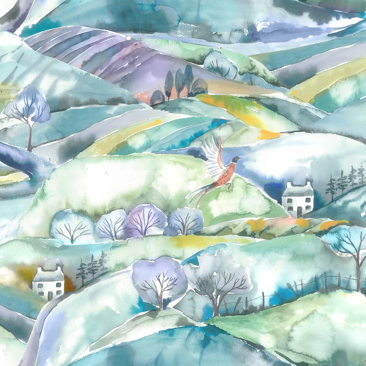 Ambleside Teal Wallpaper