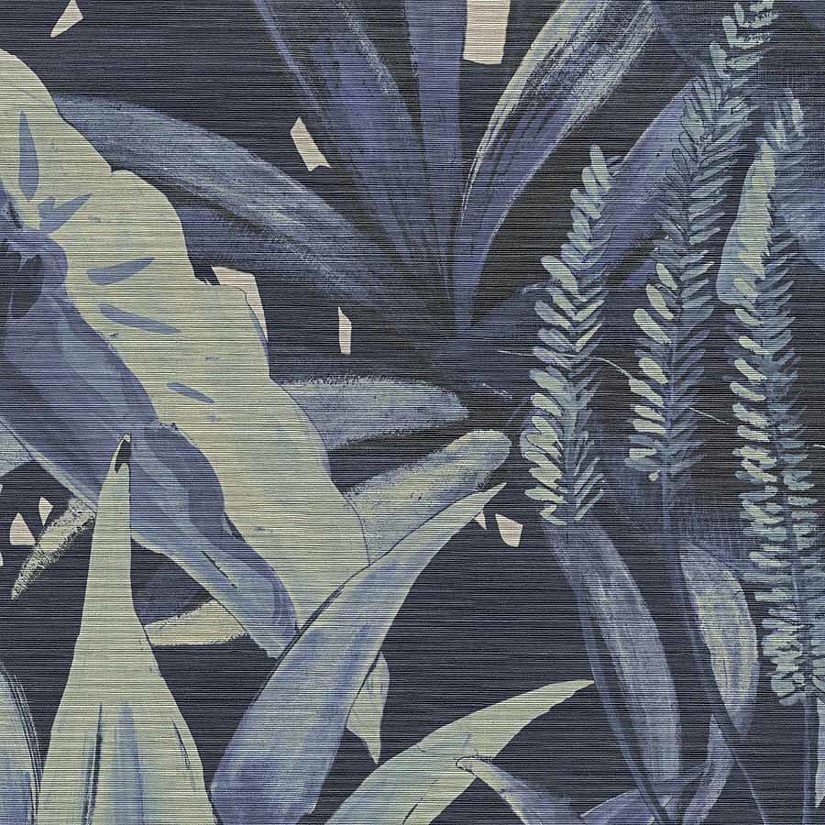 Arboretum Navy on Snowfall Vinyl Glam Grass 5579