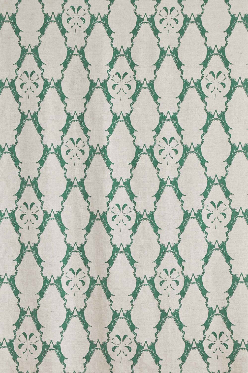 Boxing Hares Fabric Green