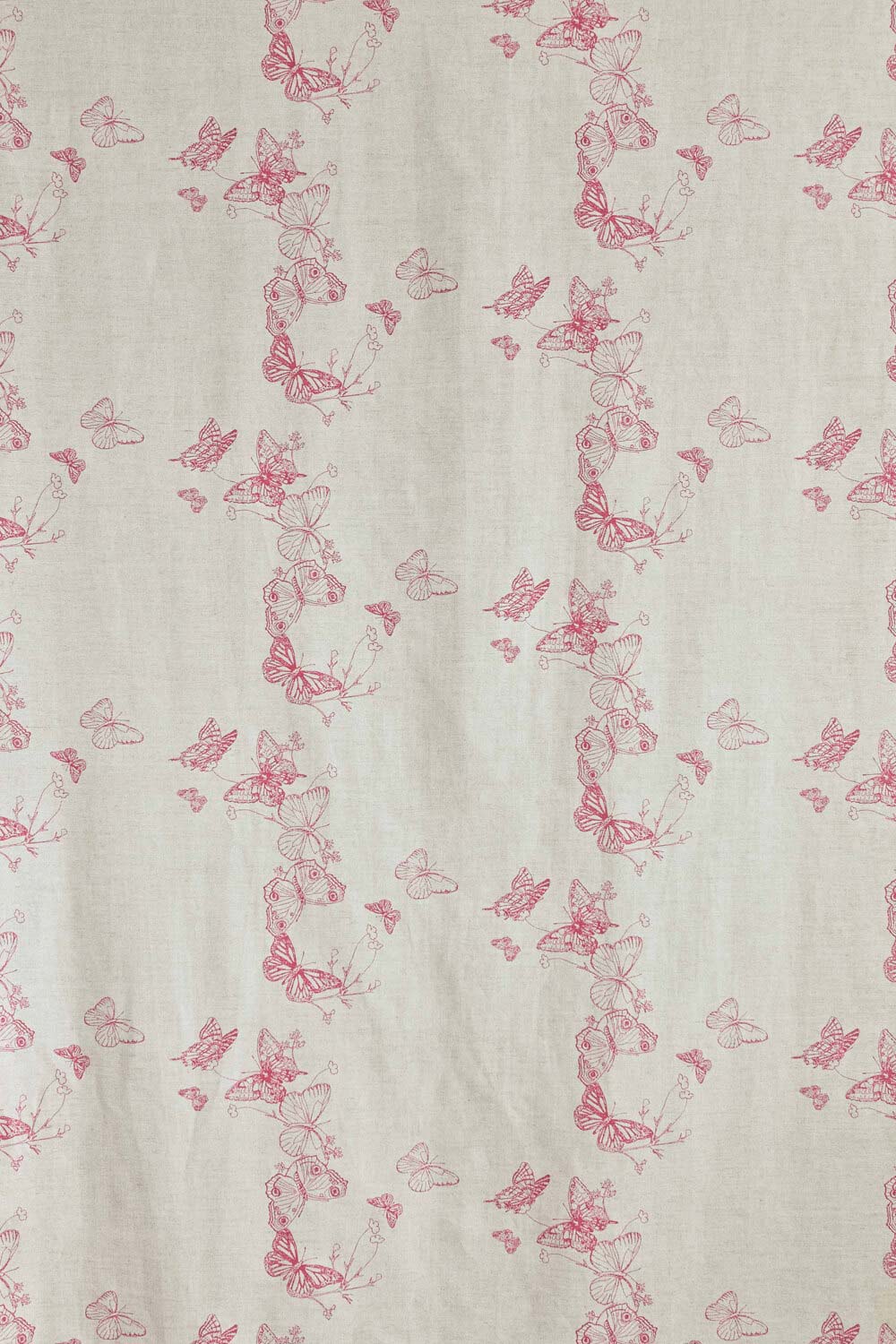 Butterflies Fabric Raspberry