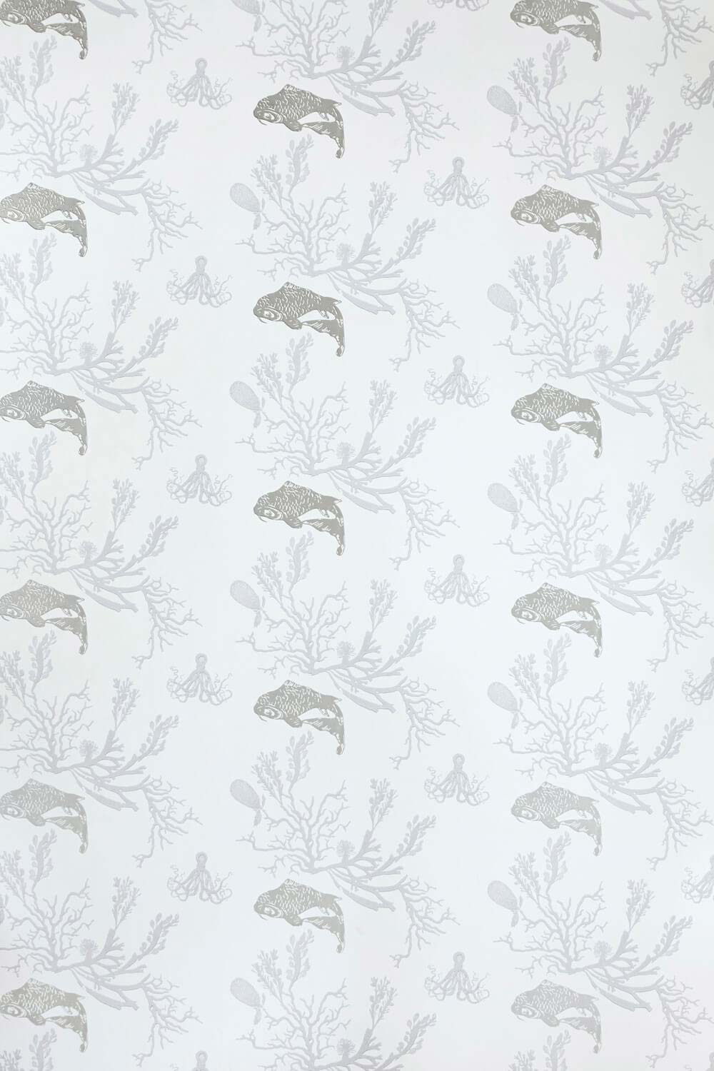 Coral Wallpaper Pale Grey / Silver