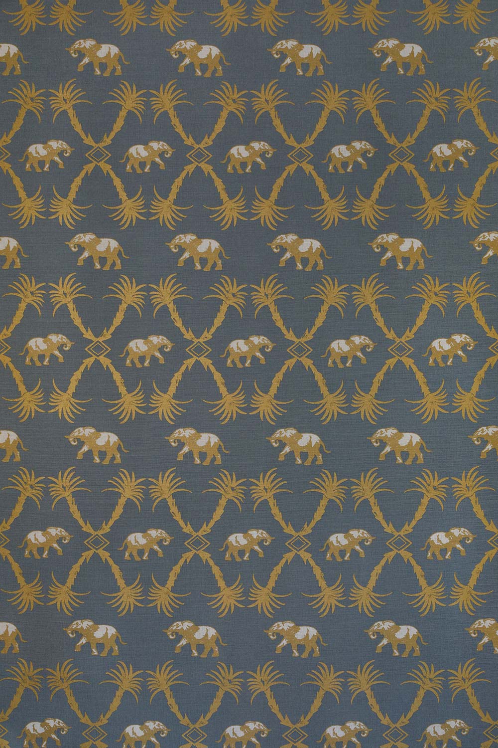 Elephant Palm Fabric Gunmetal / Gold