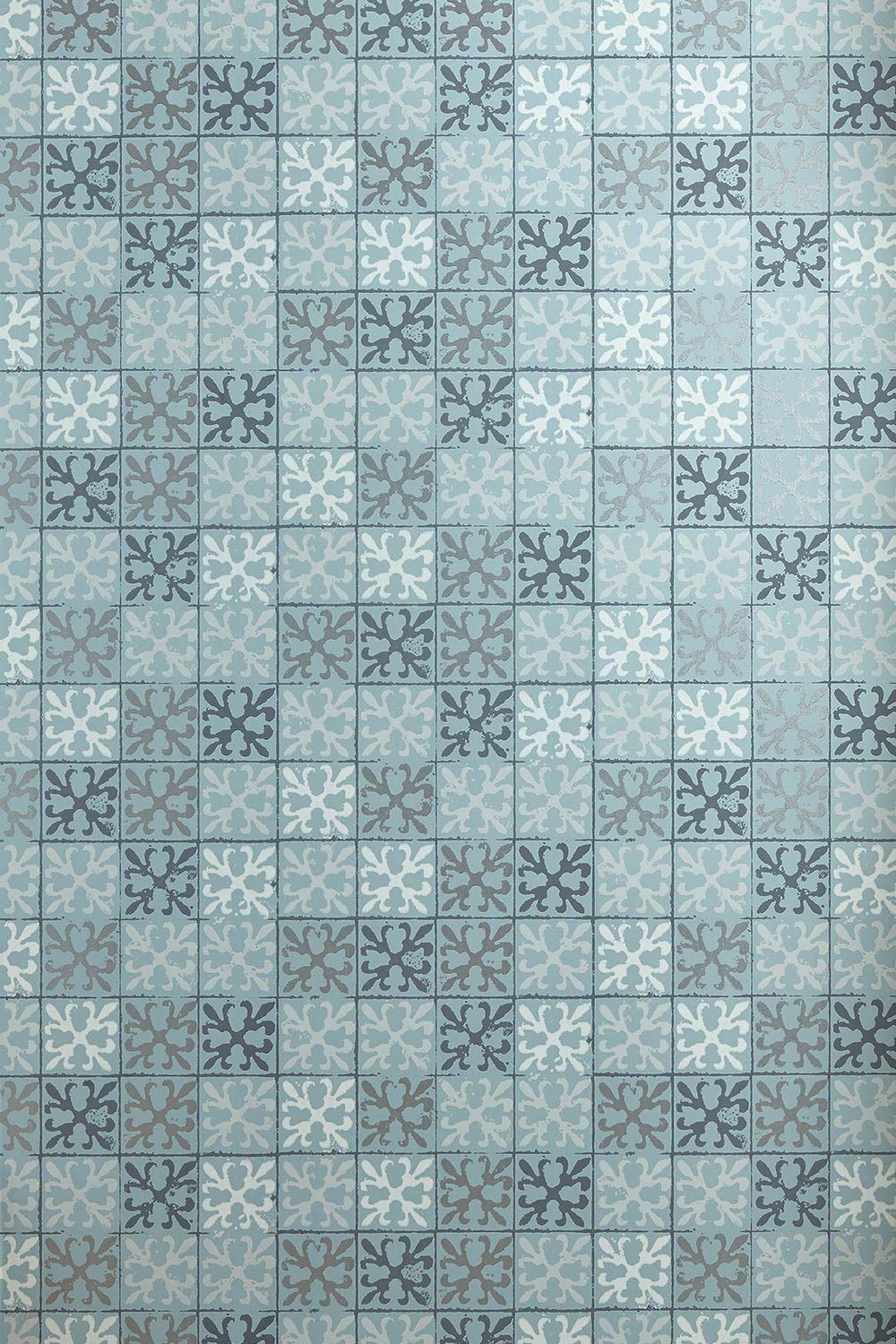 Fleur De Lys Tile Wallpaper Canteen Blue