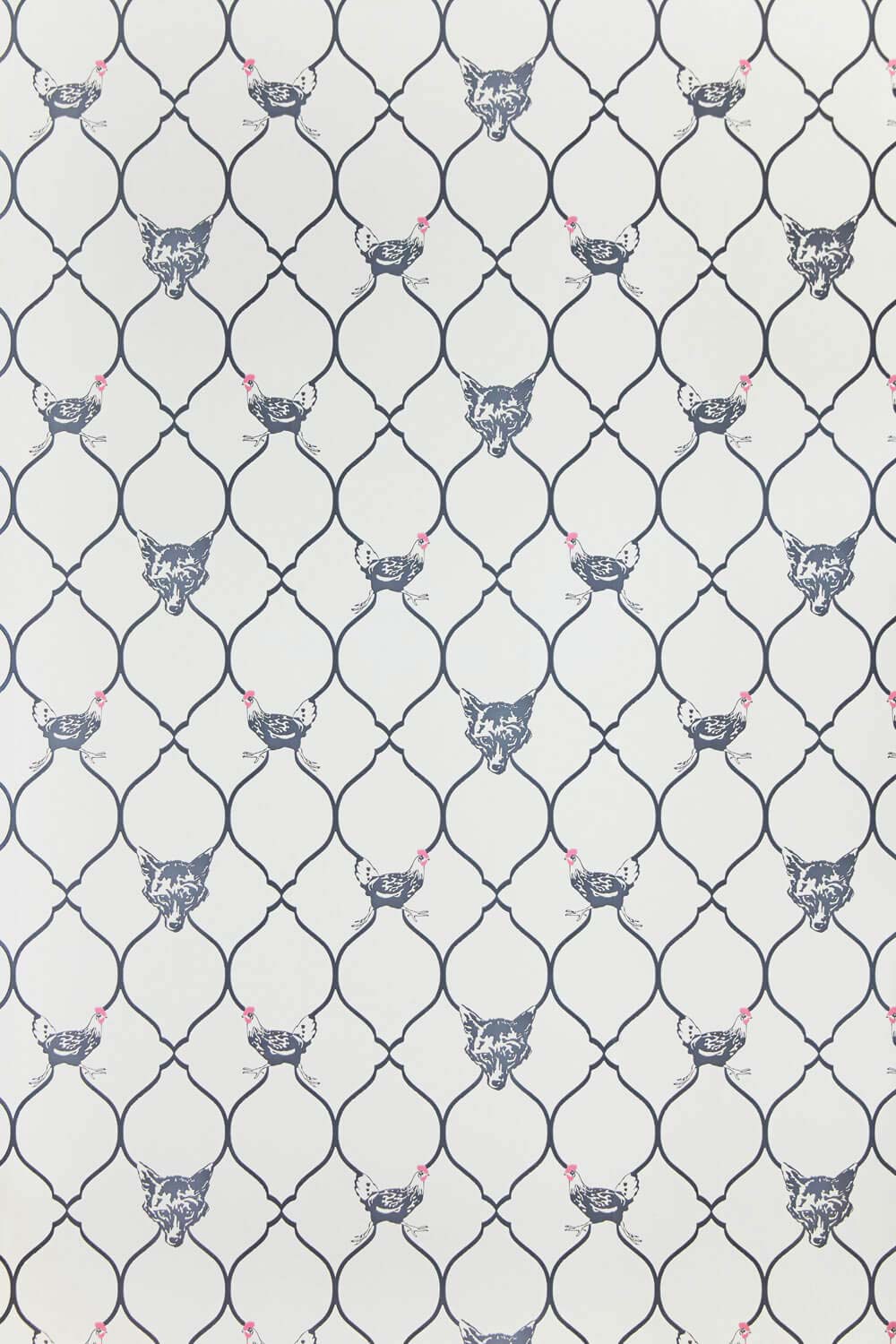 Fox And Hen Wallpaper Charcoal On Parchment