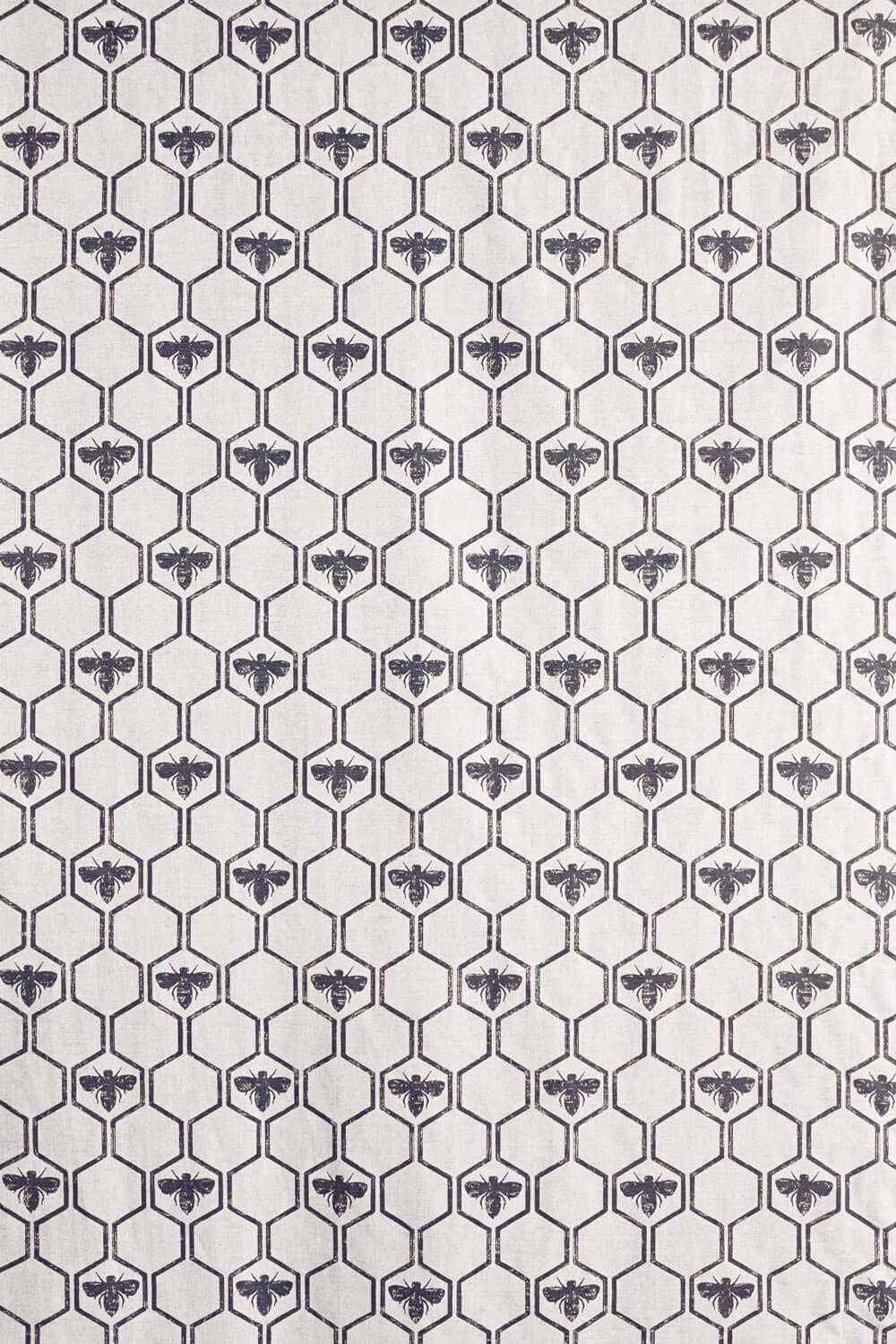 Honey Bees Fabric Charcoal