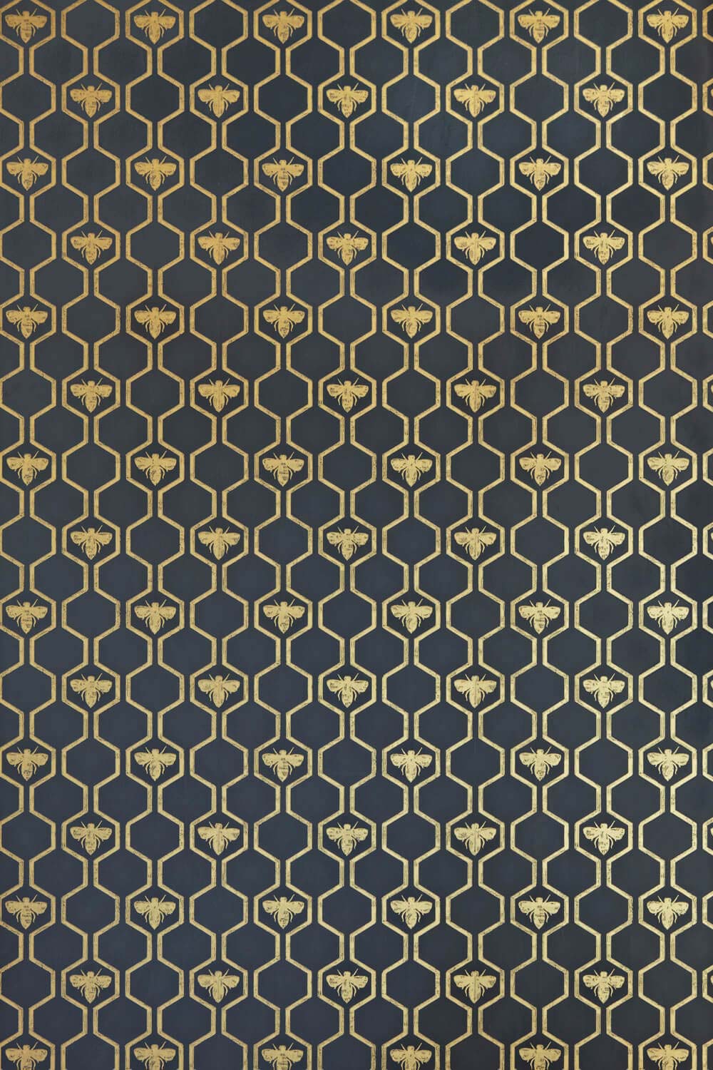 Honey Bees Wallpaper Gold On Charcoal