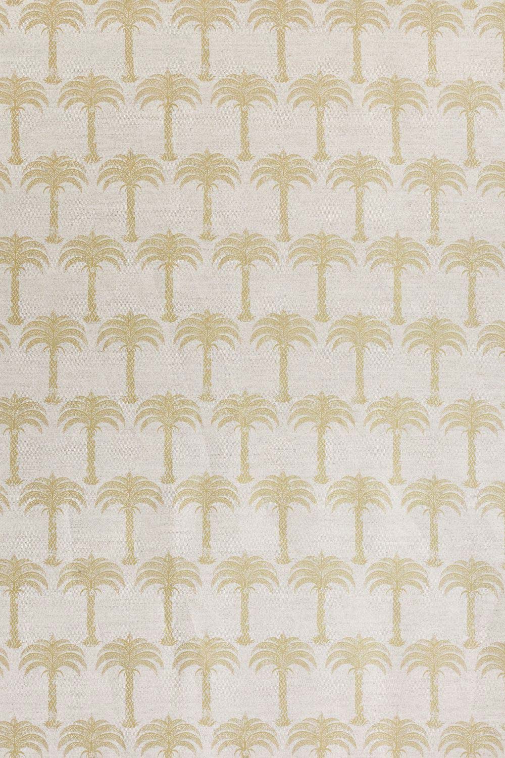 Marrakech Palm Fabric Gold On Natural