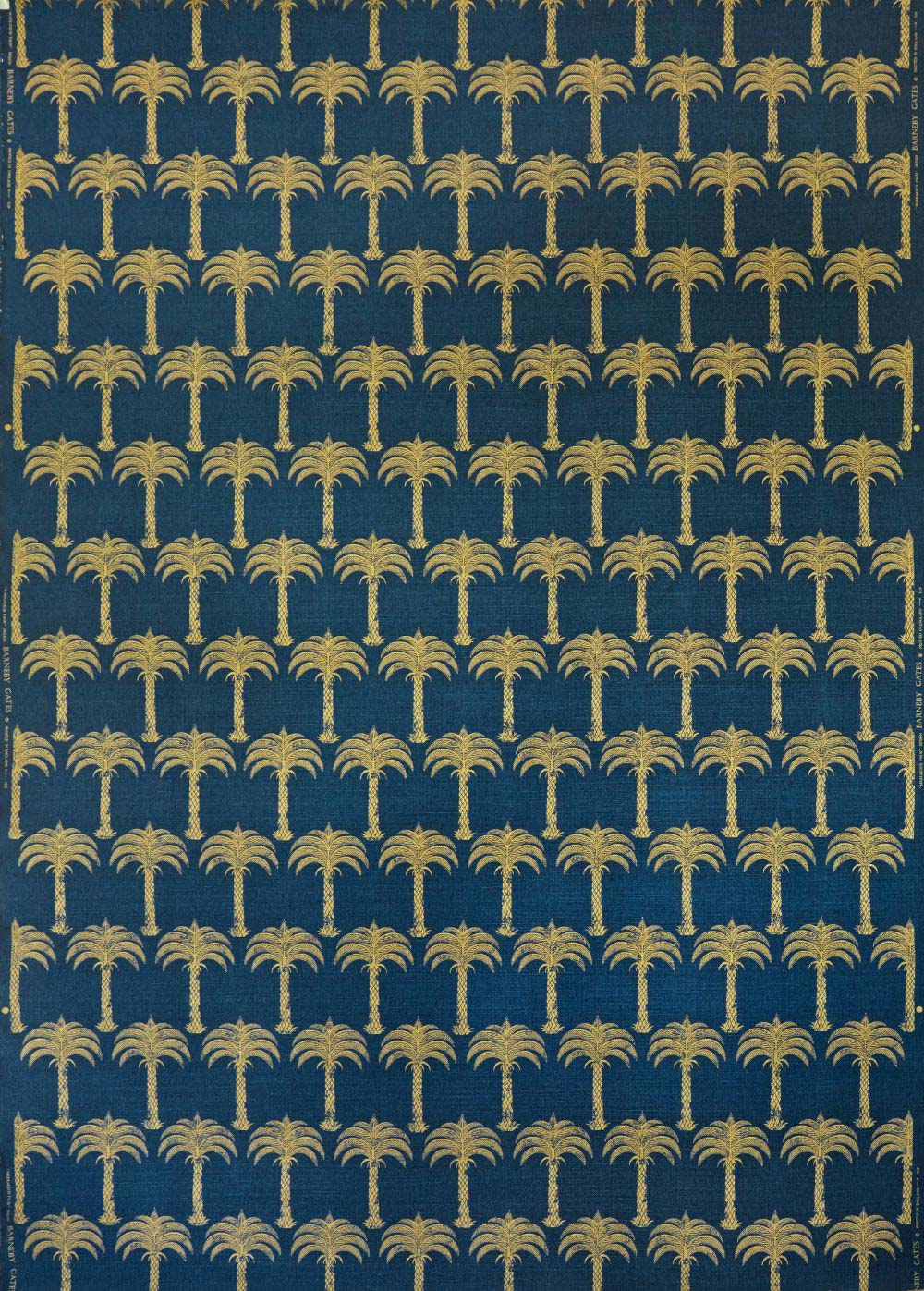 Marrakech Palm Fabric Midnight Blue
