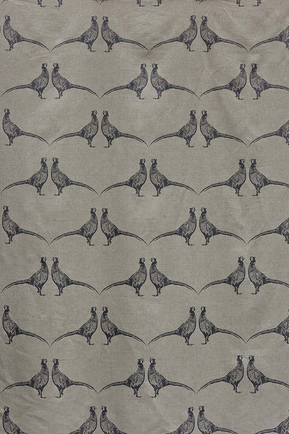 Pheasant Fabric Charcoal On Natural
