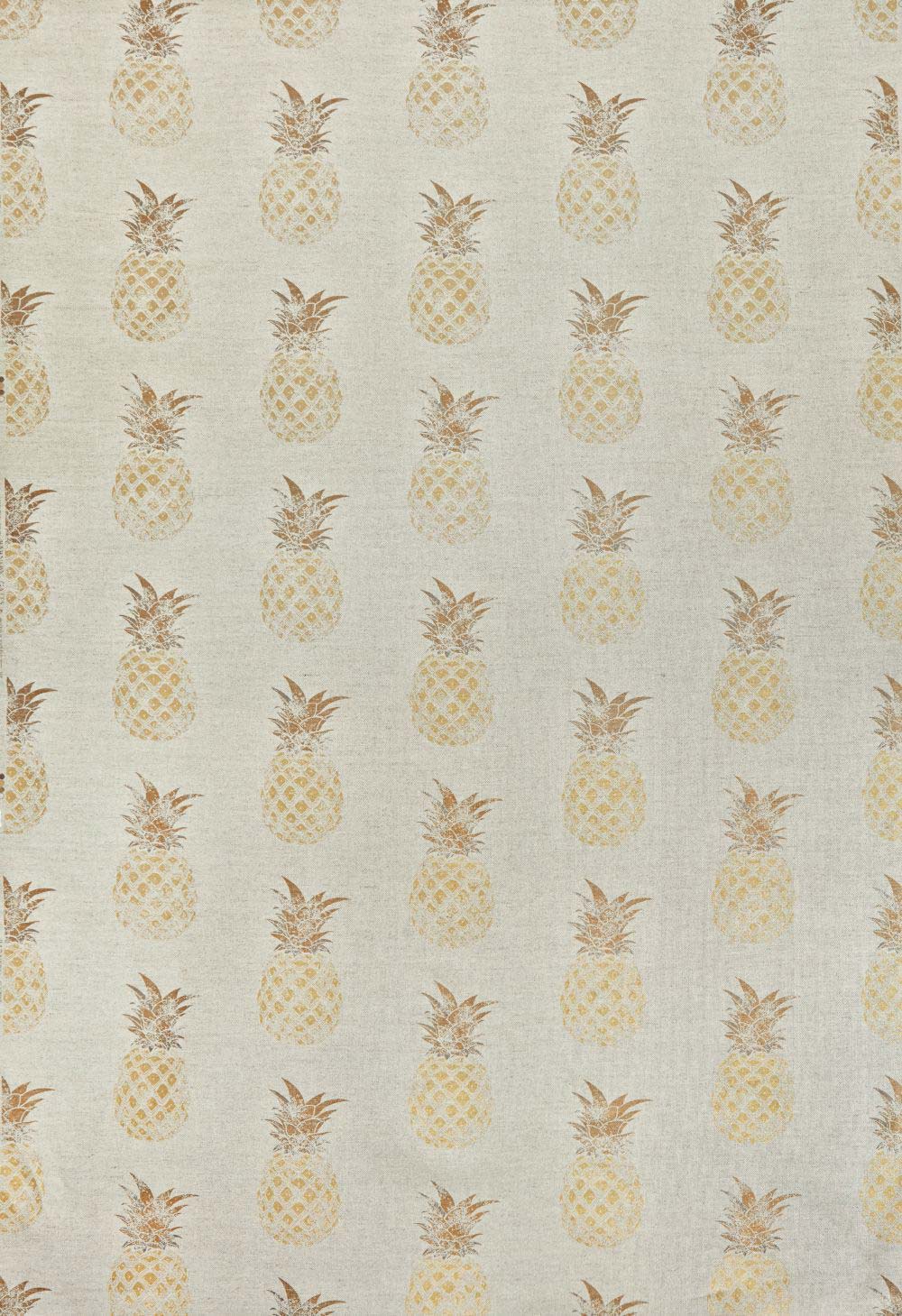 Pineapple Fabric Gold On Natural