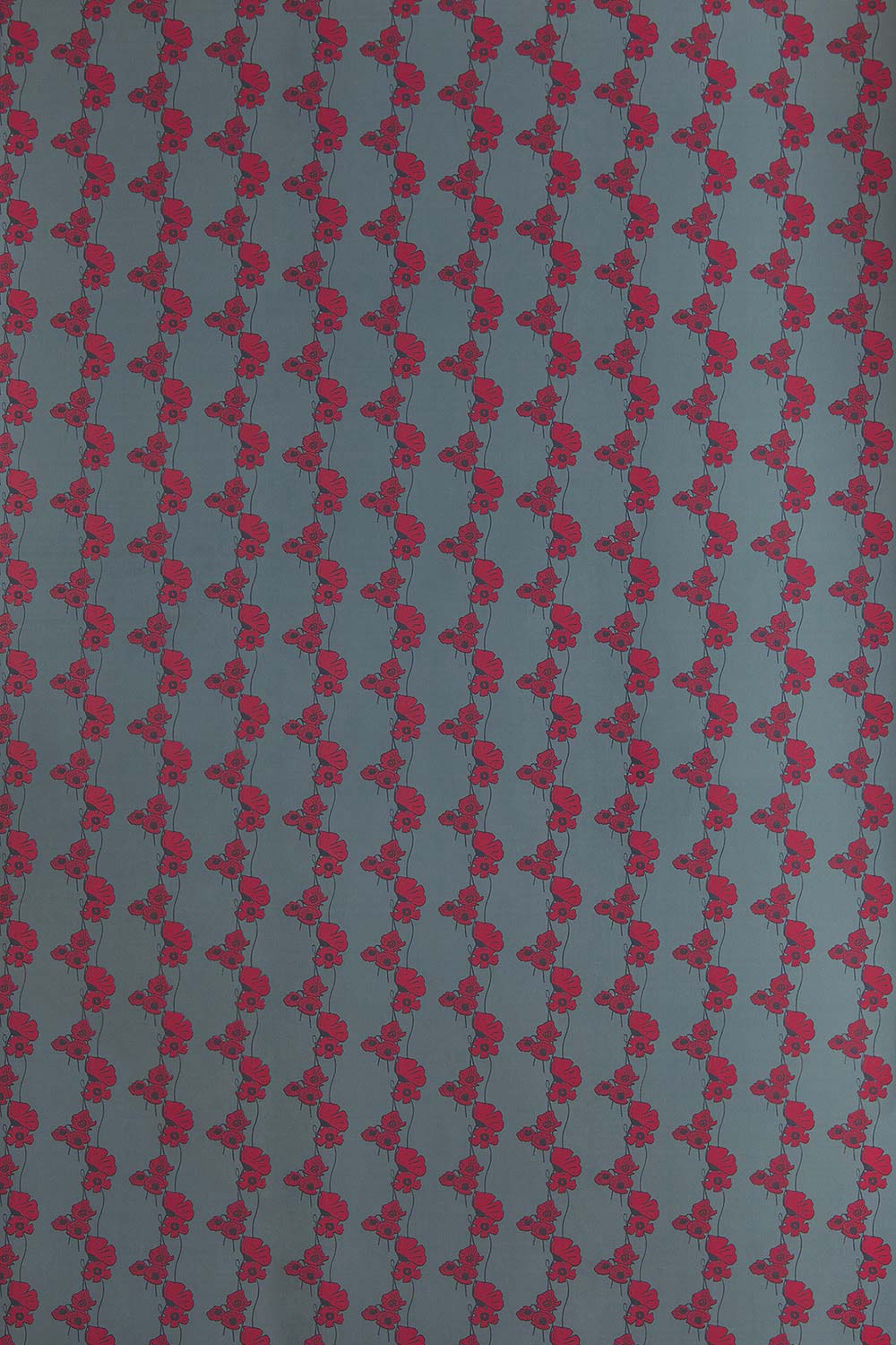 Poppy Fields Wallpaper Red On Gunmetal