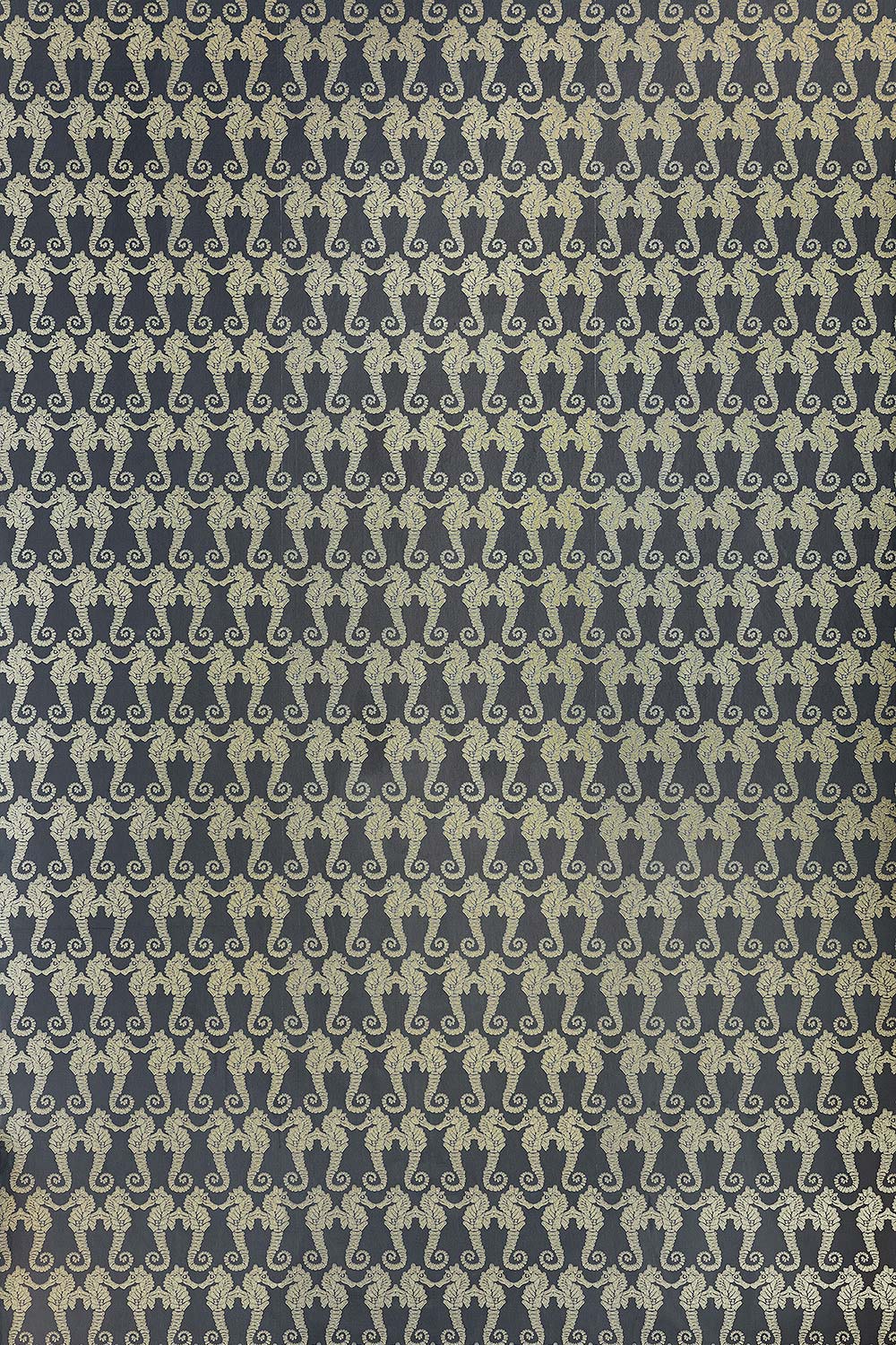 Seahorse Wallpaper Charcoal / Gold