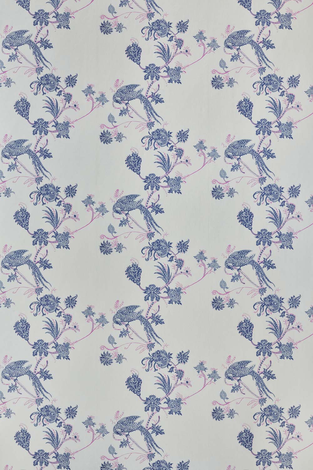 Vintage Bird Trail Wallpaper Blue / Pink