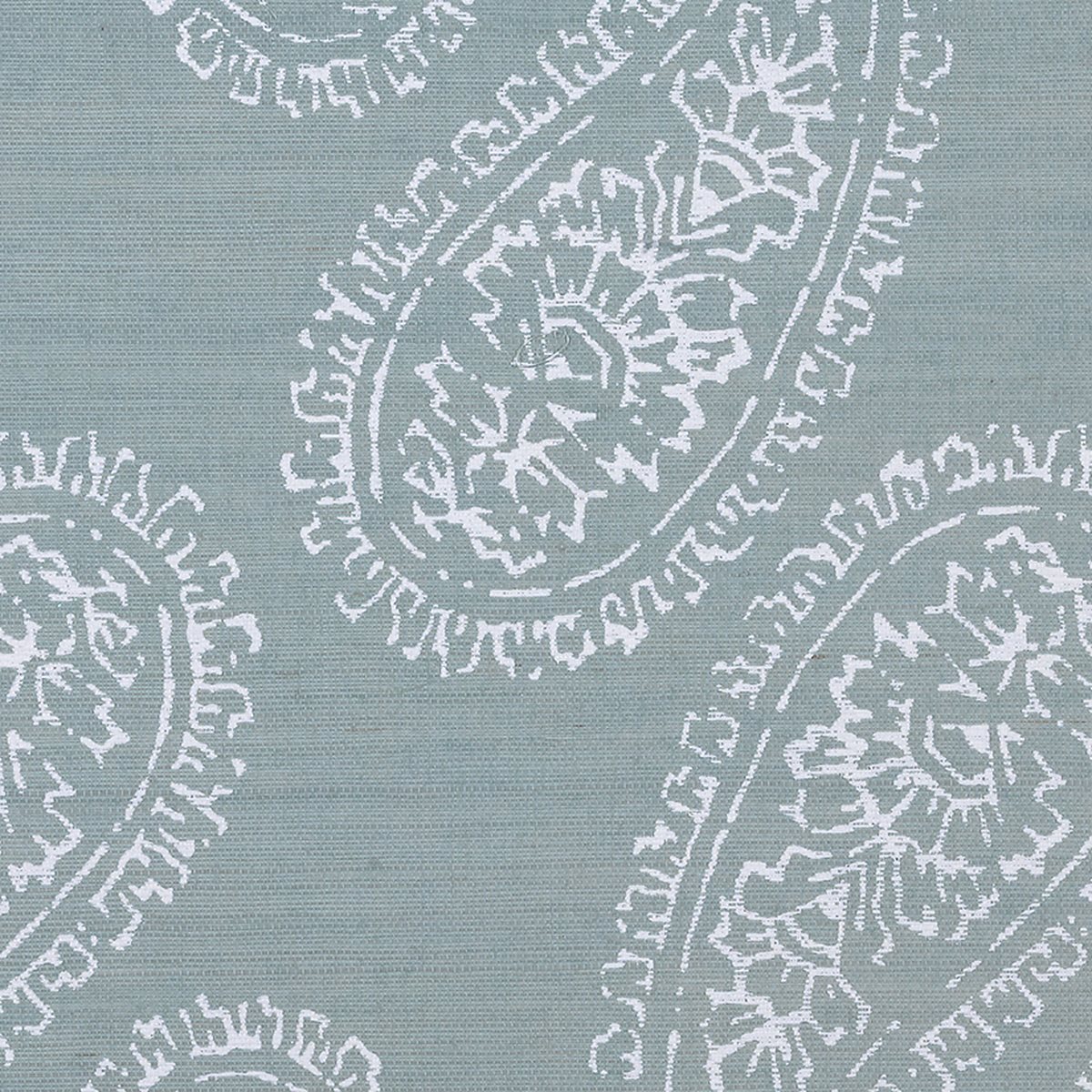 Batik Chic White on Silver Blue Manila Hemp 5927