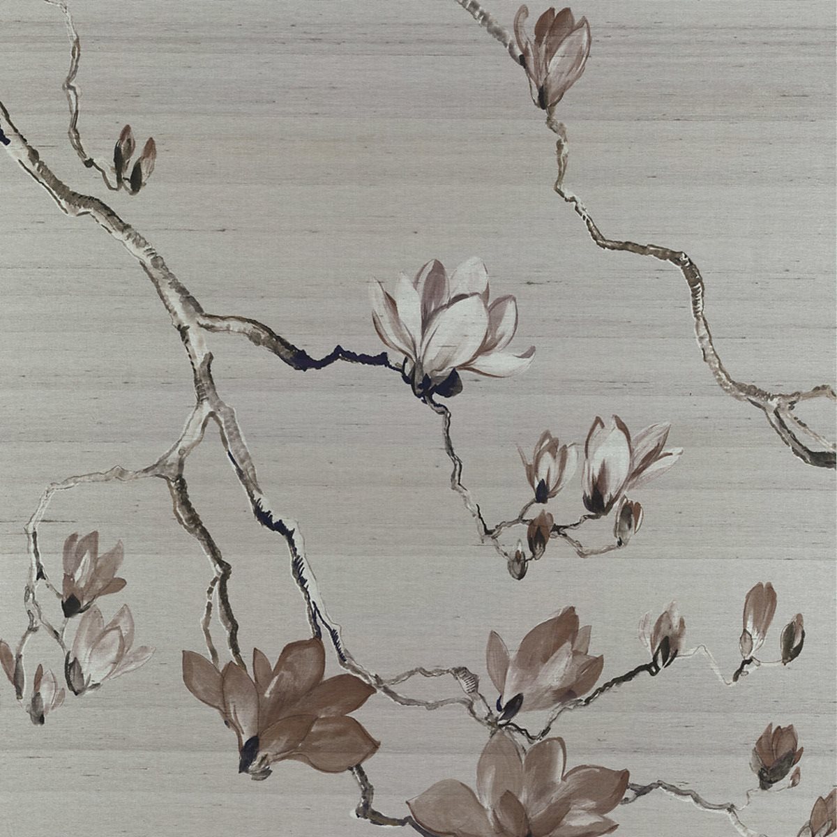 Blossom Purple Umber on Silver Silk 6404