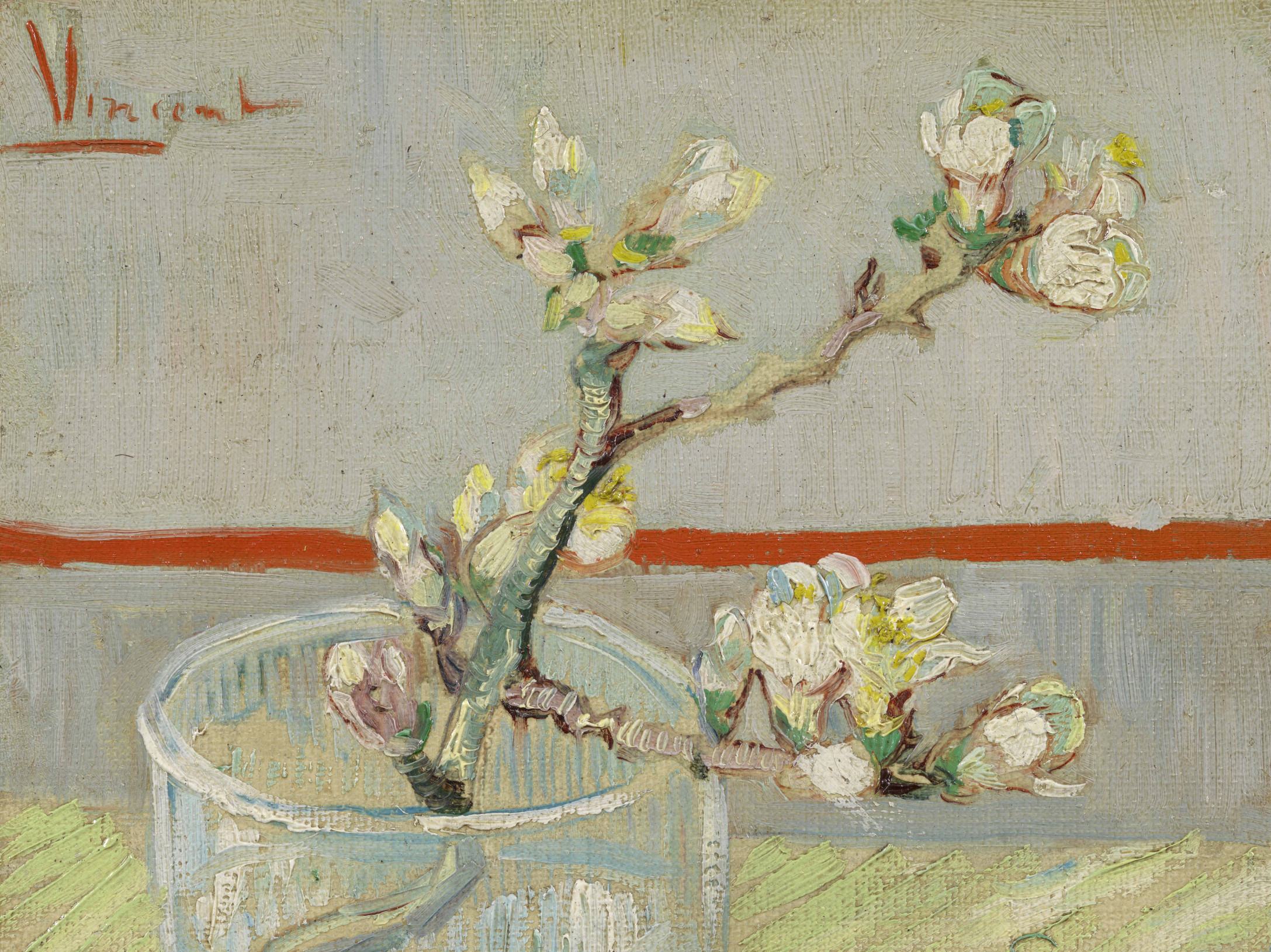Sprig of Flowering Almond in a Glass 30549