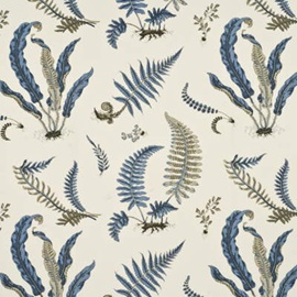 Ferns Cotton Indigo White BP10381-2