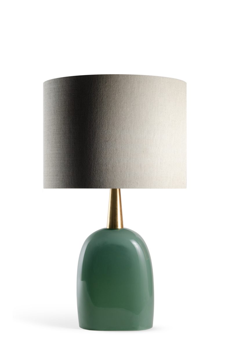Cardinal Lamp GLB72 Sea Foam With Brass Collar