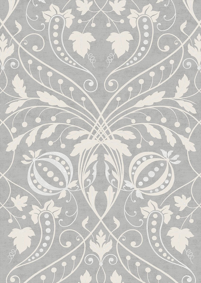 Chateau Silver Wallpaper
