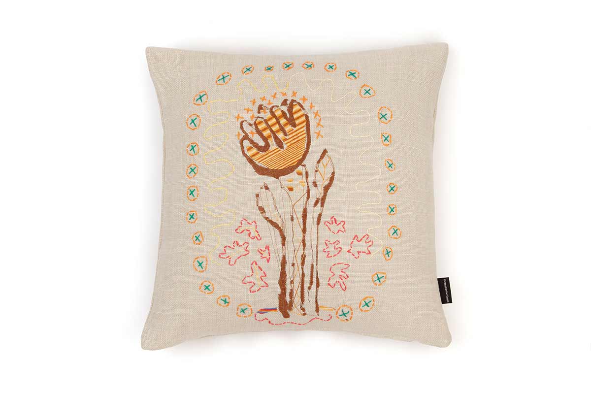 Alice Kettle Brown Tulip Cushion