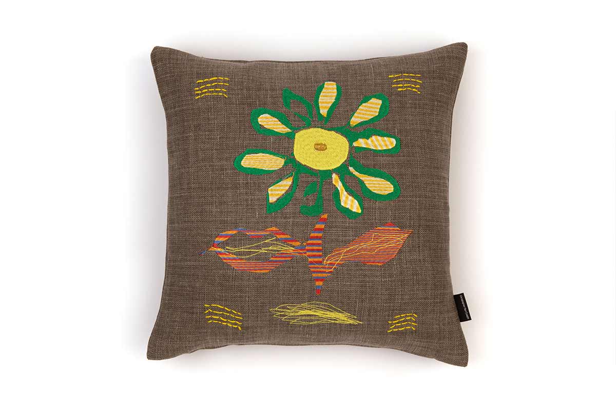 Alice Kettle Yellow Tiger Flower B Cushion