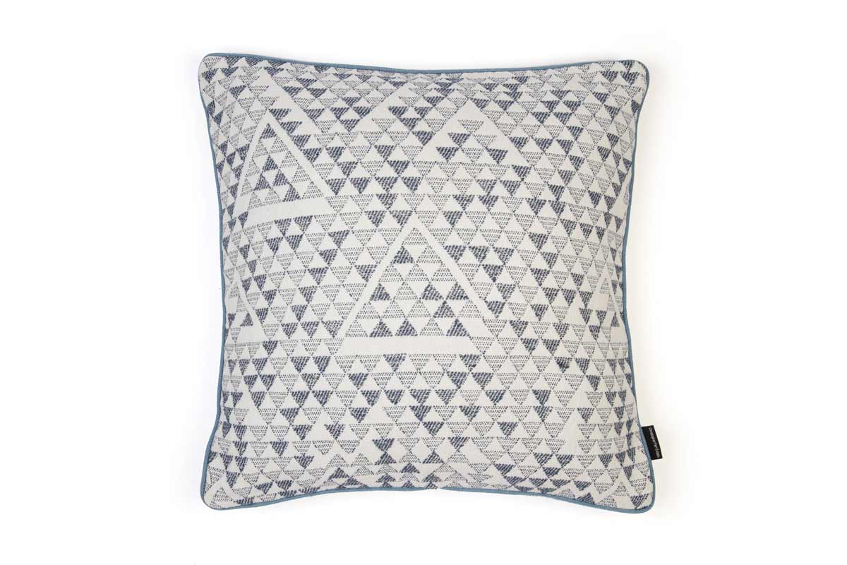 Camino Real Indigo With Vertelli Blue Piping Cushion