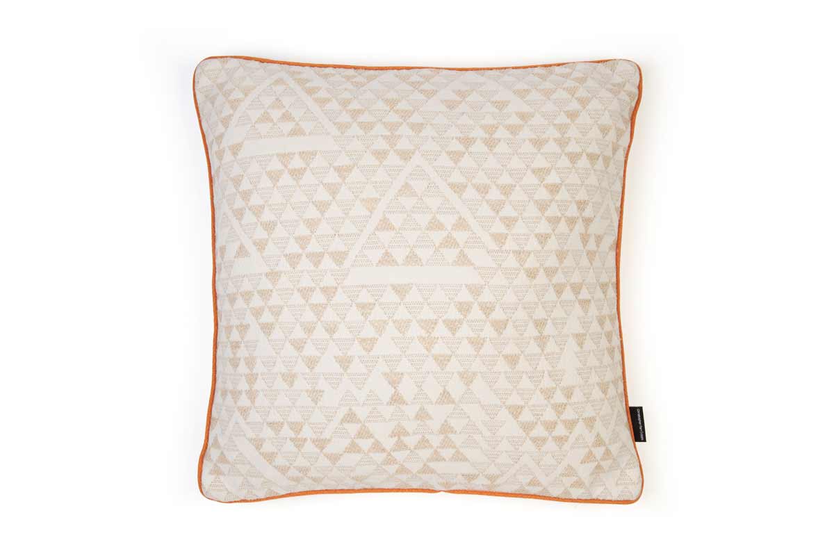 Camino Real Natural With Vertelli Arancio Piping Cushion
