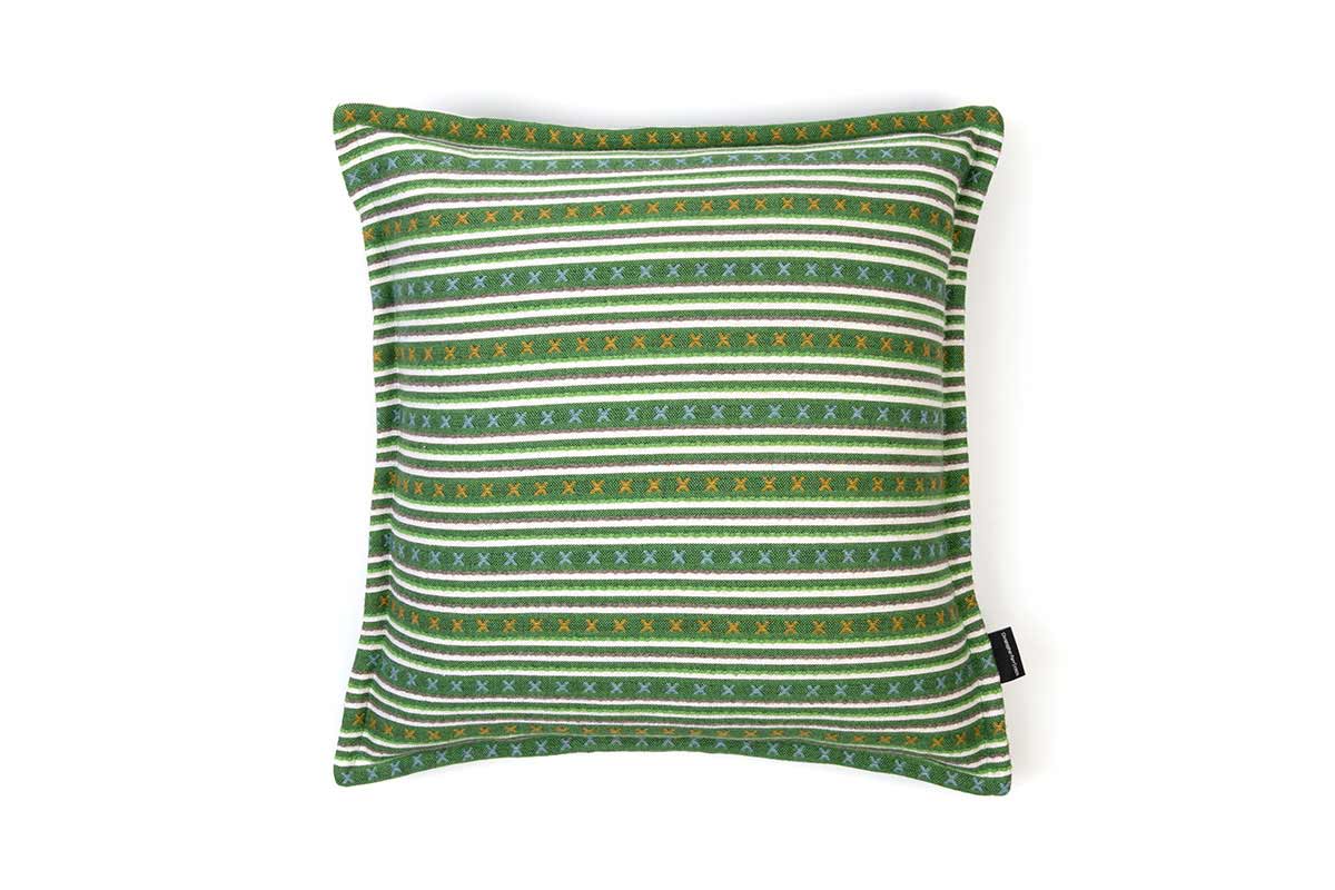 Criss Cross Green Cushion