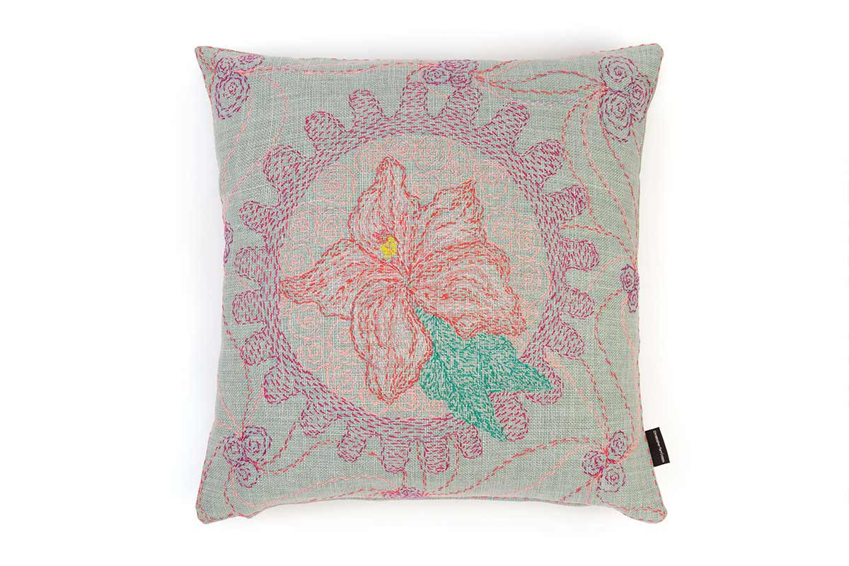 Refugee Craft Group Pink Lily Cushion
