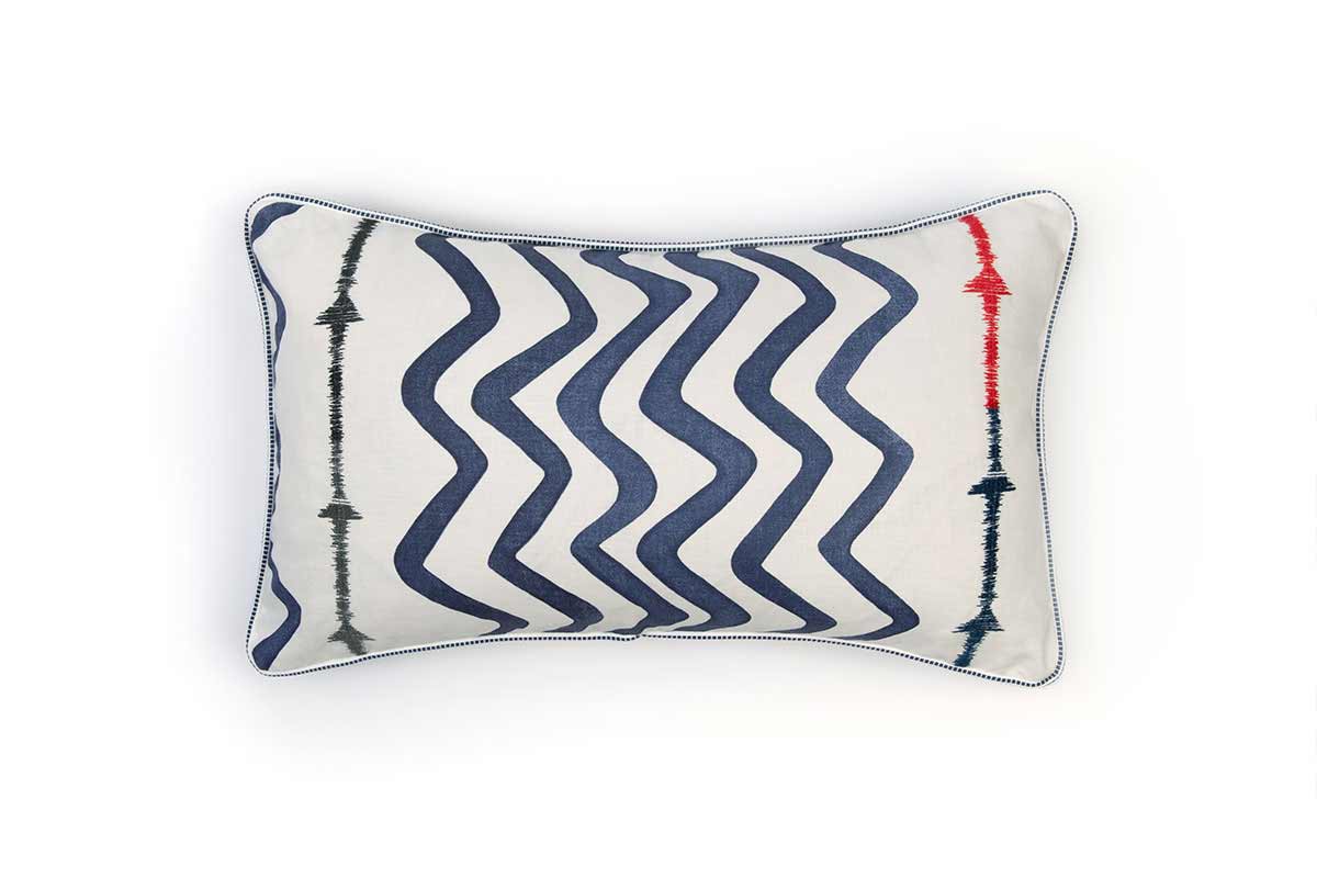 Rick Rack Indigo Cushion