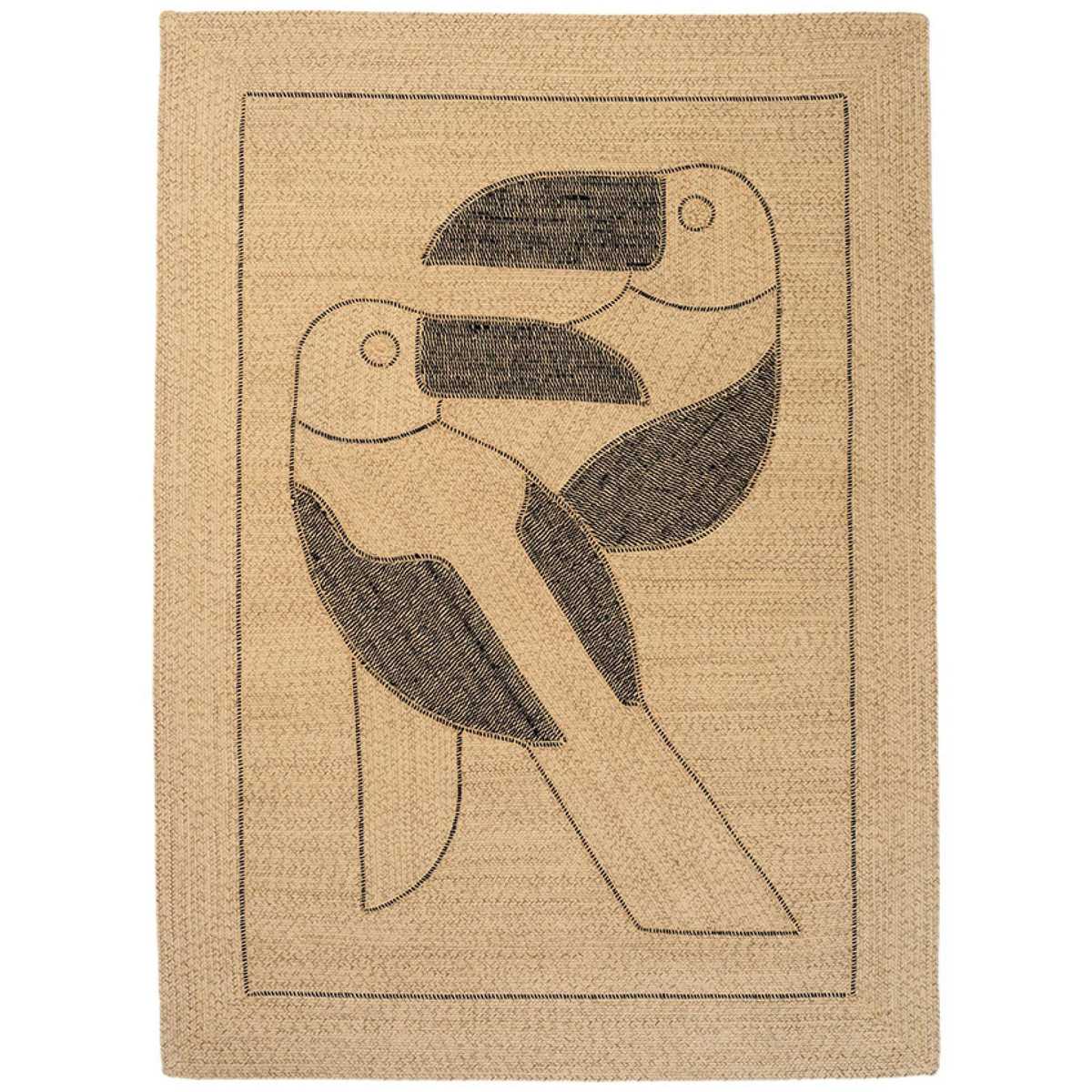 Diego Et Frida Outdoor Natural Black Rug