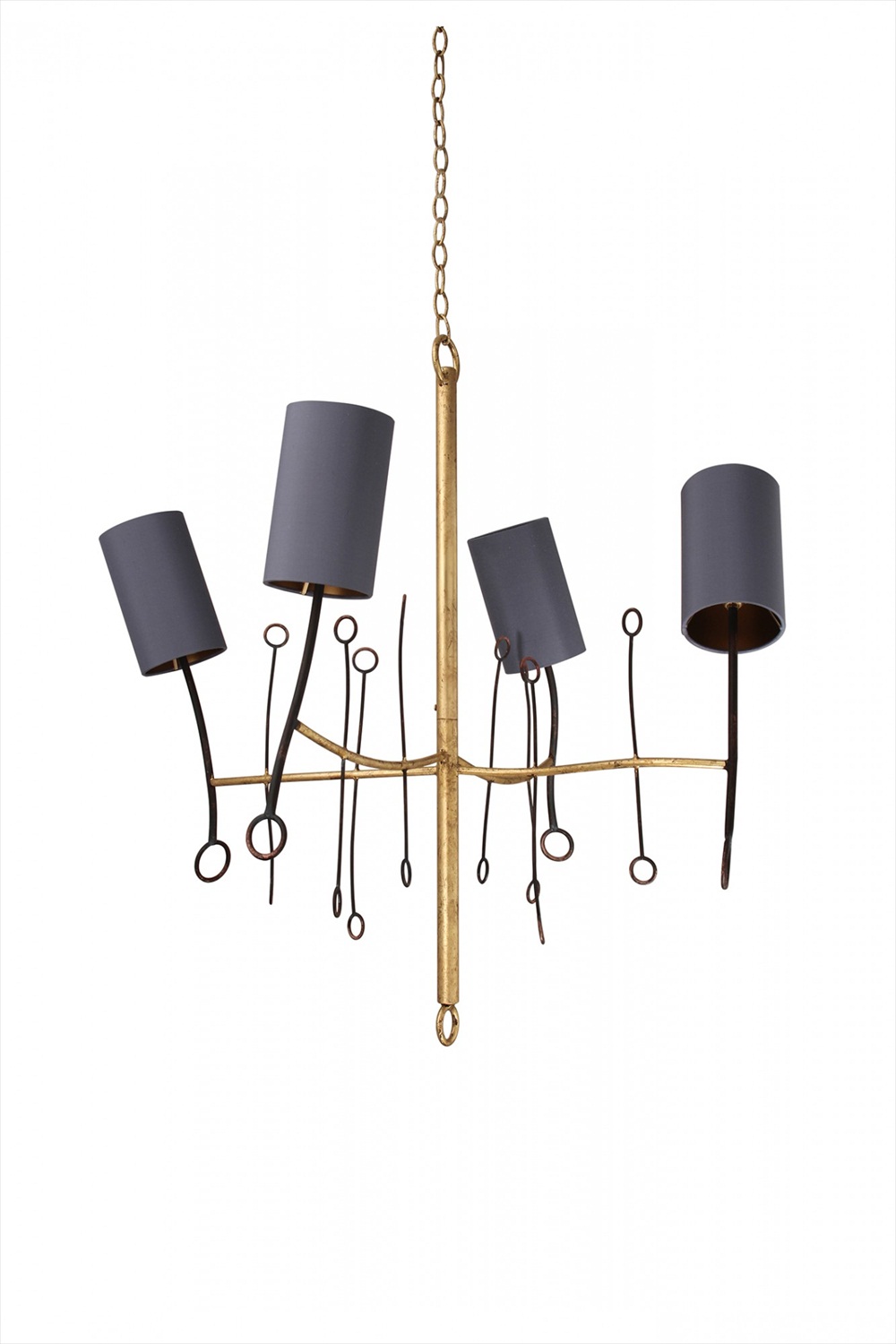 Extra Small Lollipop Chandelier MCL20XS Scratched Gold
