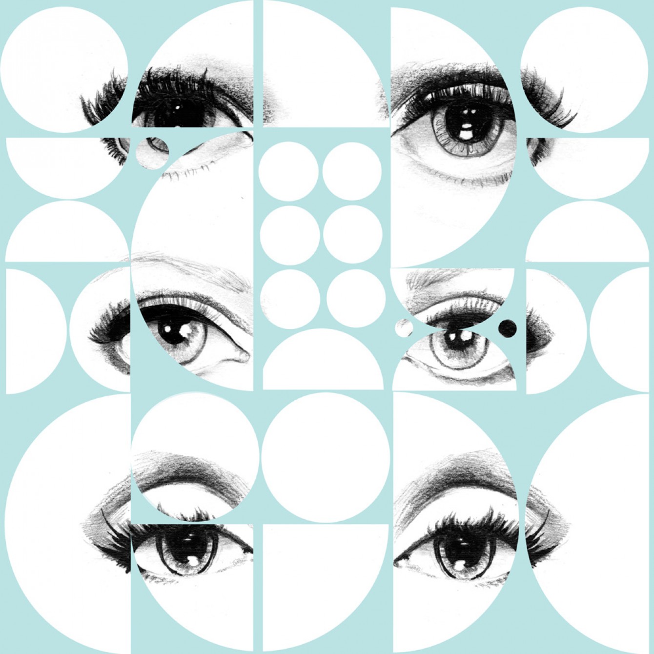 Eyes And Circles Blue WP20086
