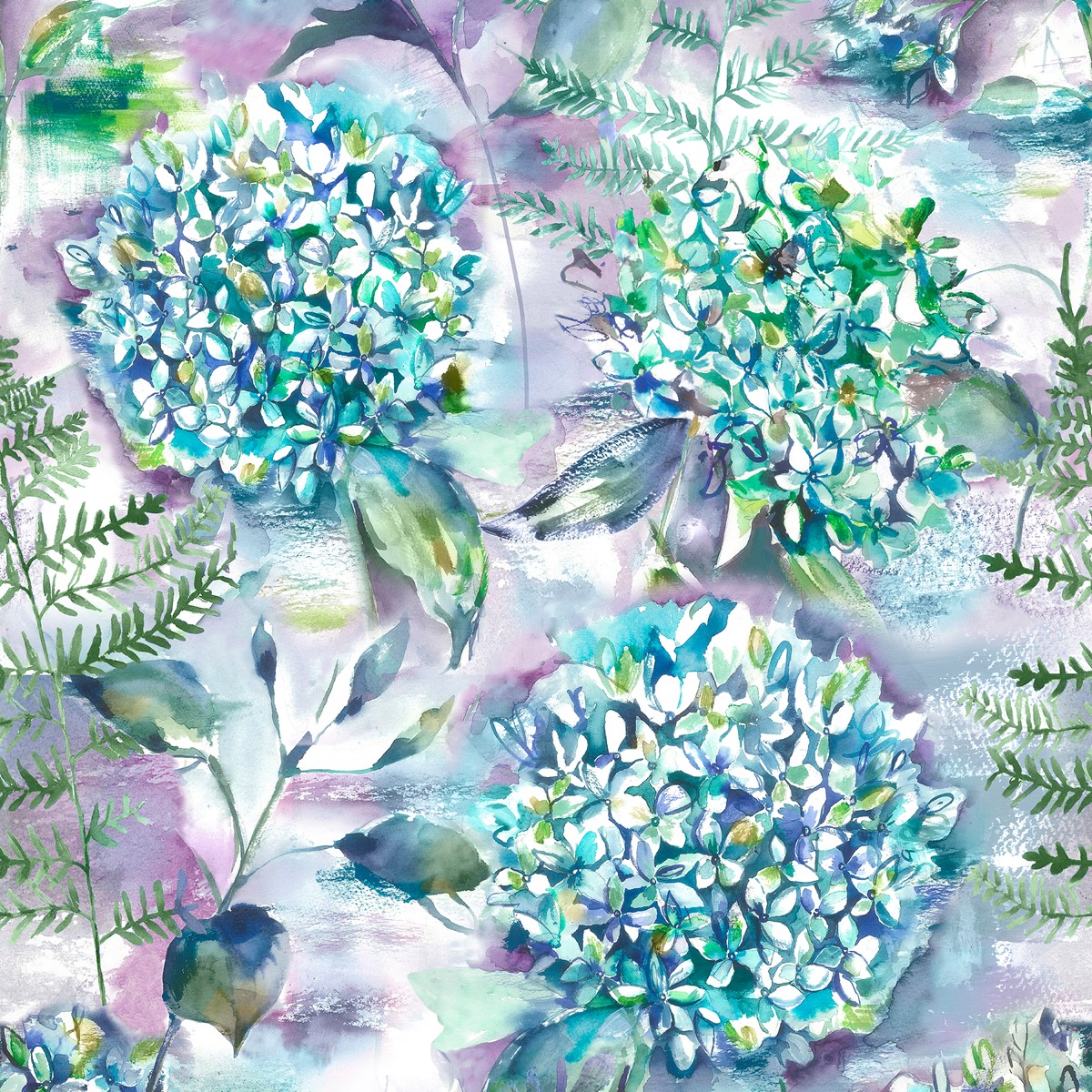 Flourish Teal Wallpaper