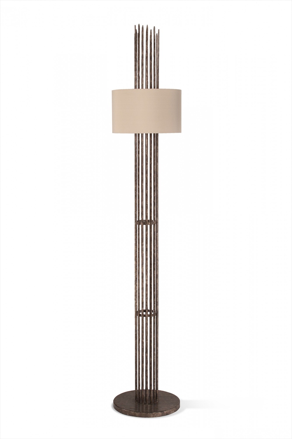 Flynn Caged Floor Lamp MFL31 Burnt Silver