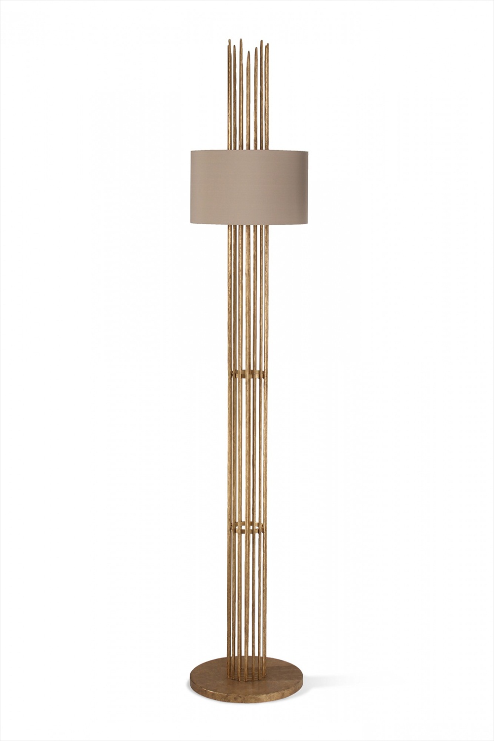 Flynn Caged Floor Lamp MFL31 White Gold