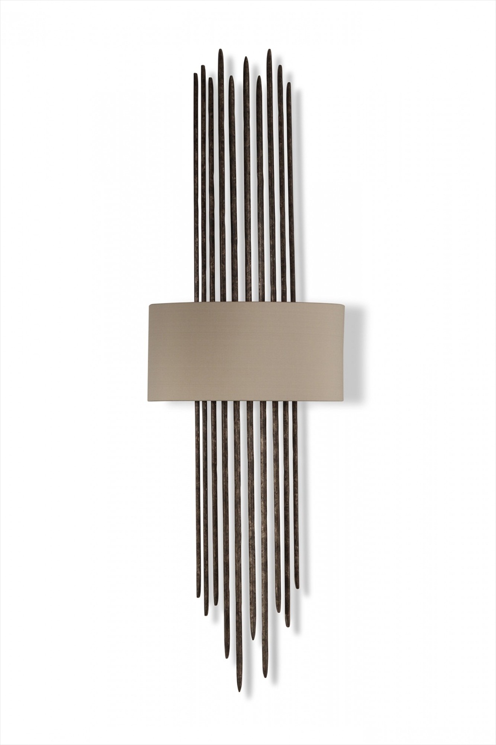 Flynn Caged Wall Light TWL38 Burnt Silver