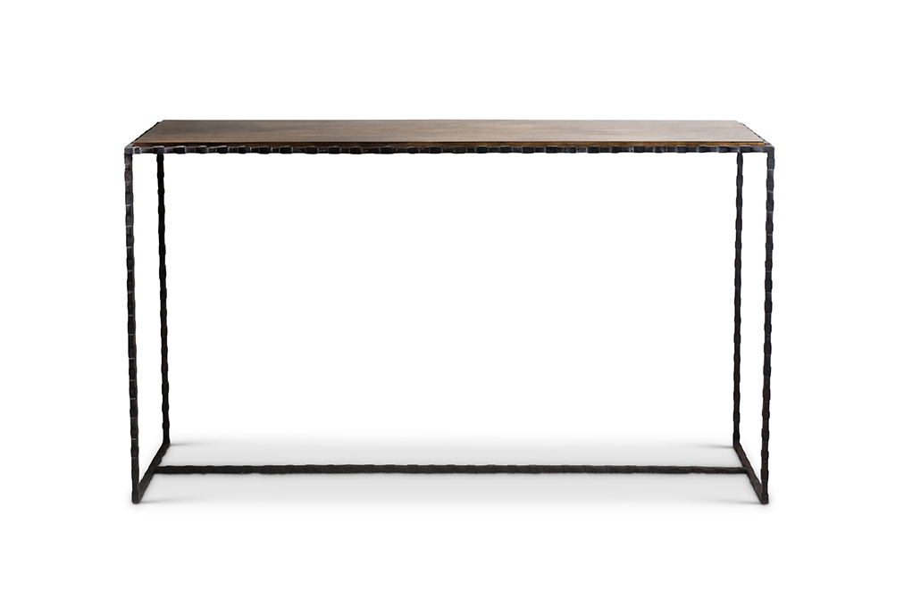 Giacometti Large Slimline Console Table CCT51 Carbon with French Polished Wood