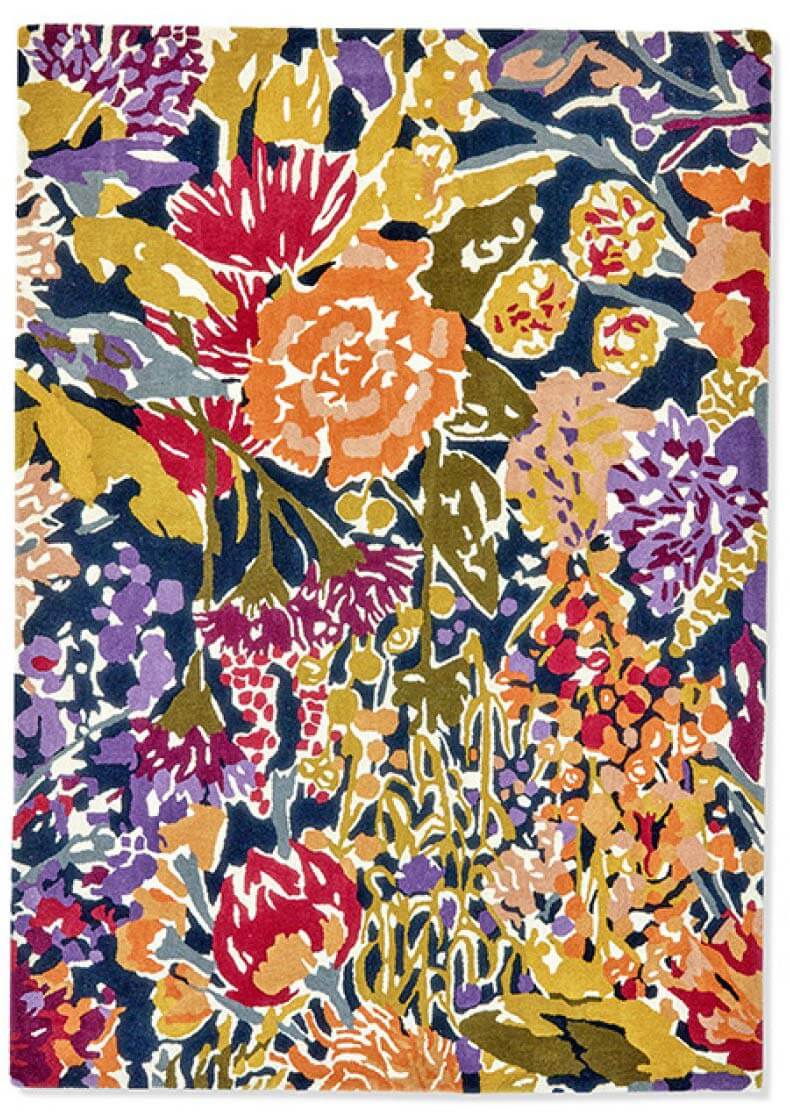 Sanguine Aubergine Palm Apricot Indigo 143205 Rug