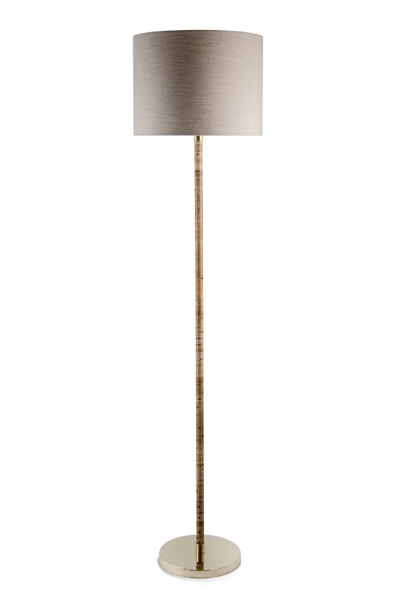 Holden Floor Lamp WFL09 Dark Cane With Brass