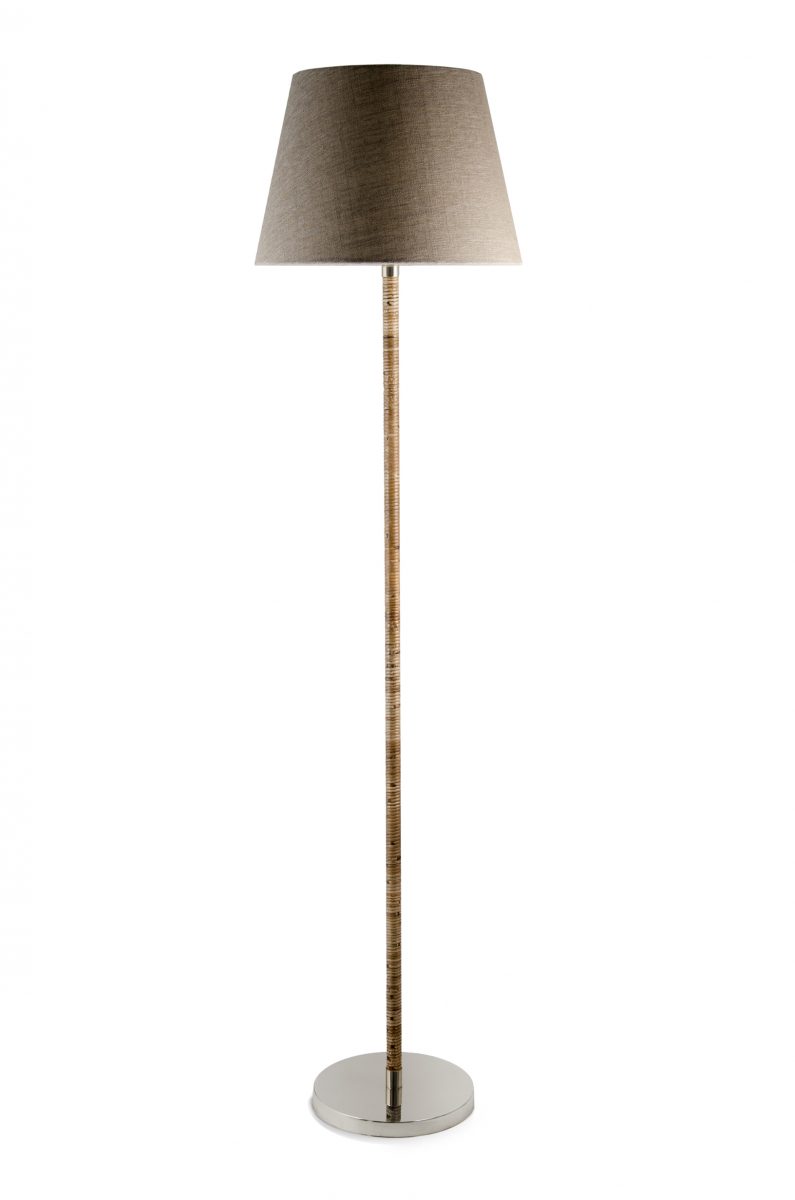 Holden Floor Lamp WFL09 Dark Cane With Nickel