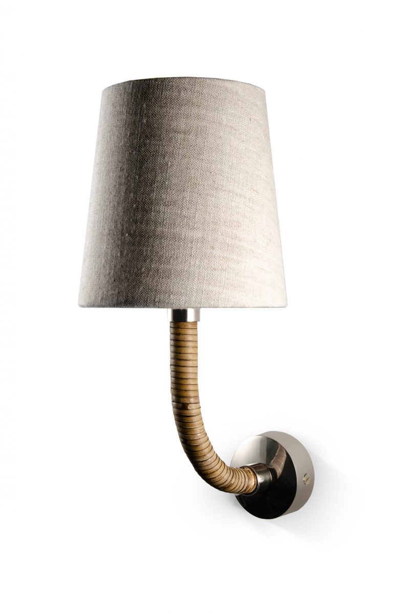 Holden Wall Light TWL119 Dark Cane With Nickel