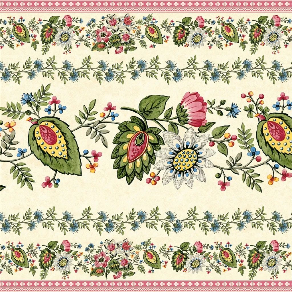 Folk Flower Wide Border PJD6015-01