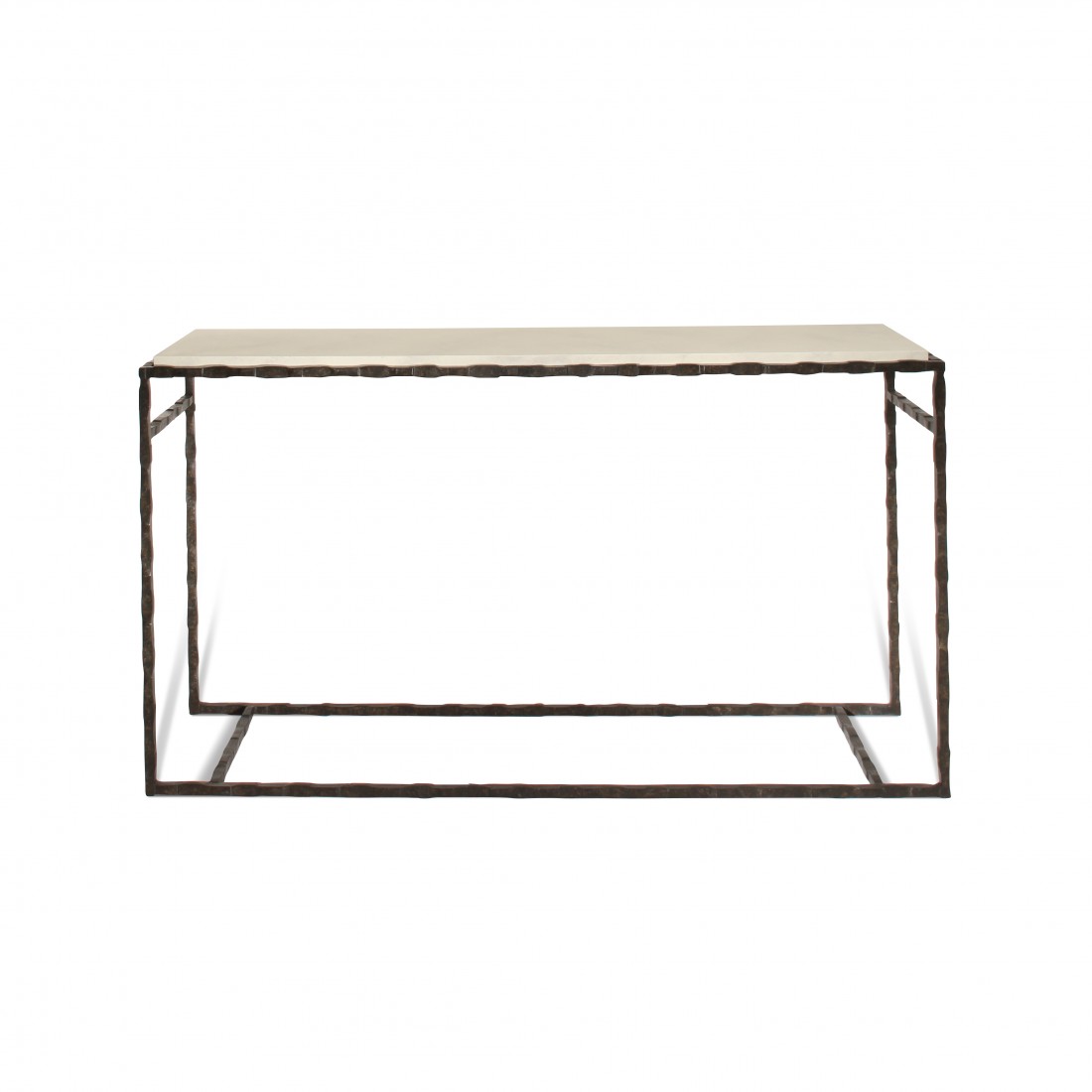 Large Giacometti Console Table CCT01L Bronzed with Faux Limestone top