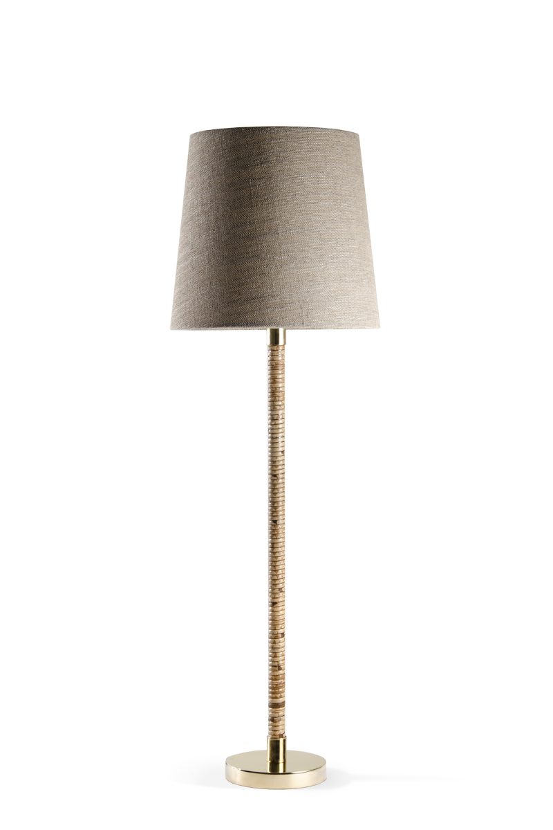Large Holden Table Lamp WLB35L Dark Cane With Brass