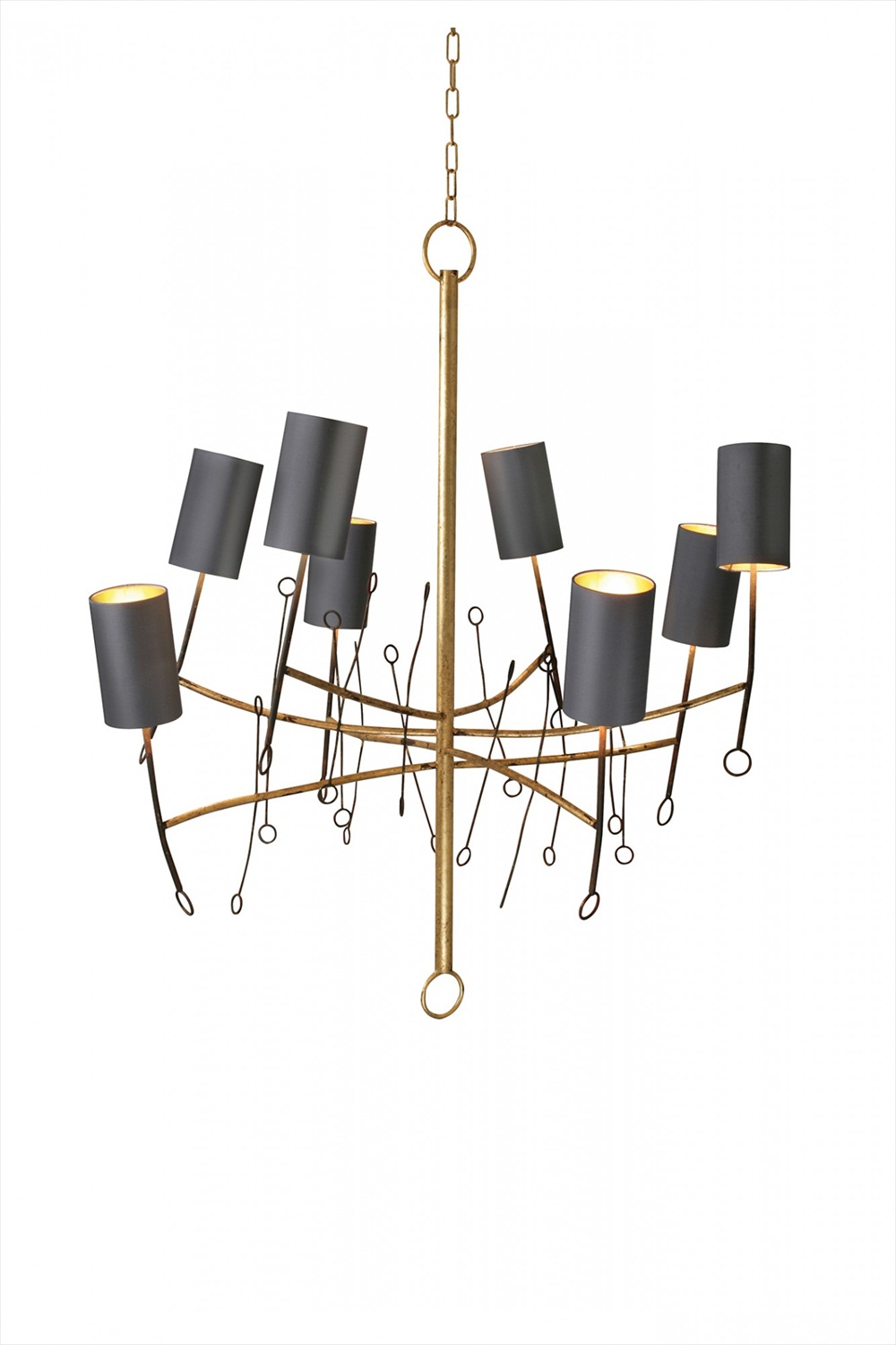 Large Lollipop Chandelier MCL20L Scratched Gold