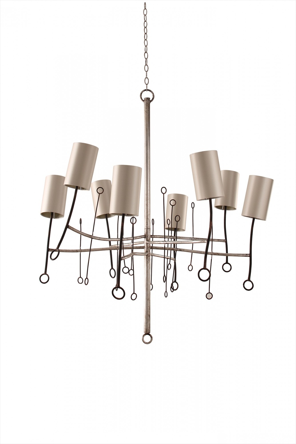 Large Lollipop Chandelier MCL20L Scratched Silver