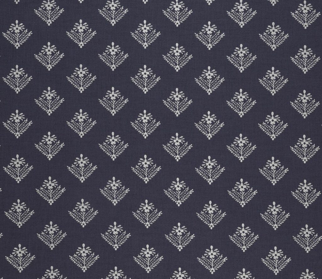Lady Fern Embroidery French Navy