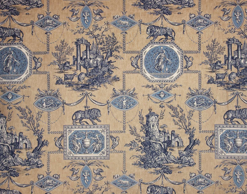 Les Muses Et Le Lion Toile De Jouy B1826002