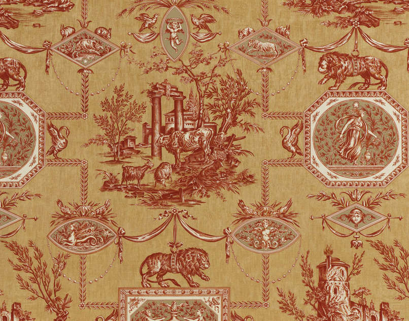 Les Muses Et Le Lion Toile De Jouy B1826003